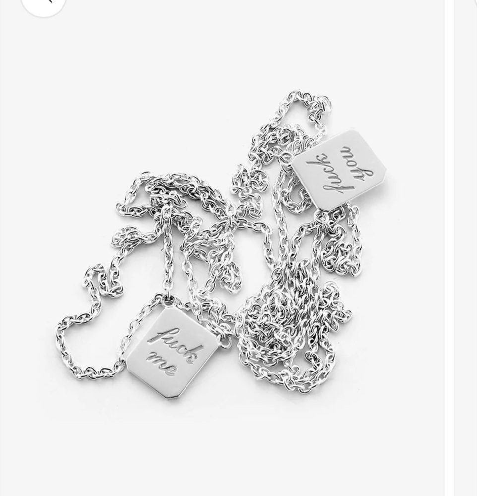 Billy f you/f me tag necklace